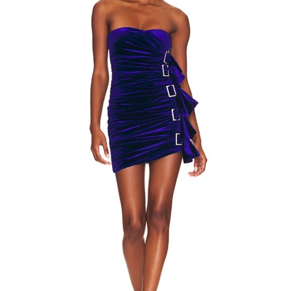 Superdown Blue Strapless Bodycon Dress